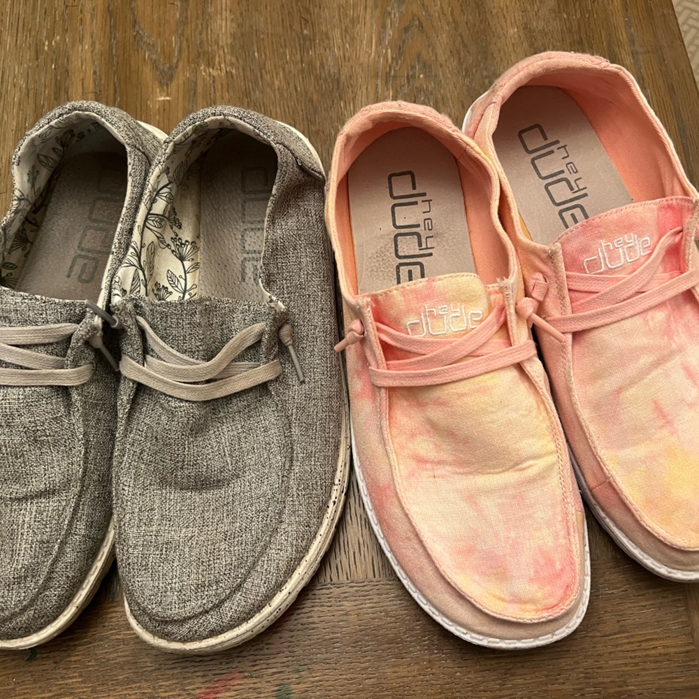 2 pair of women’s Hey Dude size 11 GUC
